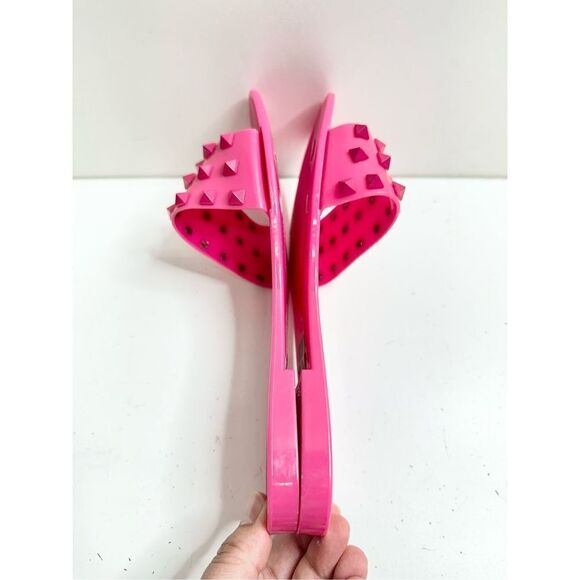 Dolce Vita Jelly Sandals Womens Size 5 Skylar Pink Spiked Slip On Slides - Picture 7 of 9